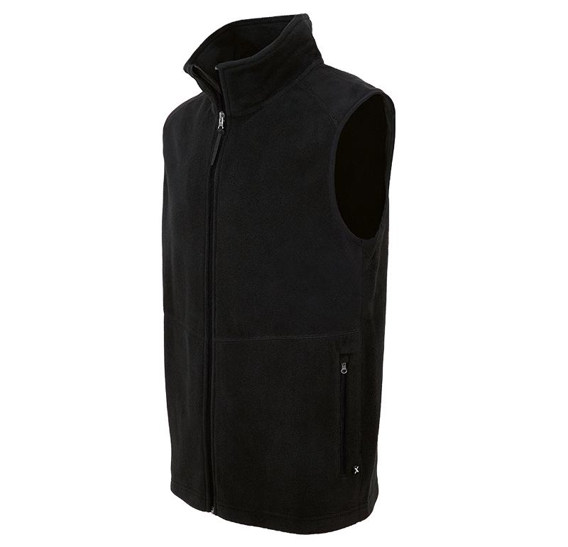 Light Fleeceväst Herr i återvunnen polyester, väst med tryck och egen logga för företag